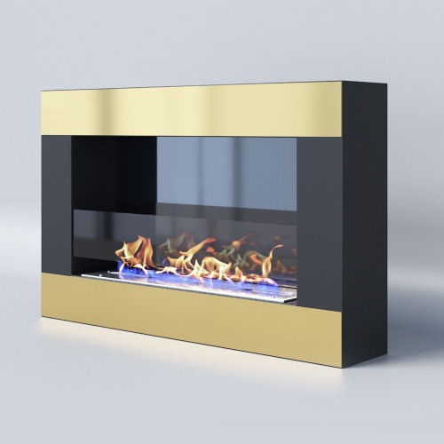 Биокамин "Русский огонь" Голд 800N настенный (высота 500мм.) с защитным стеклом