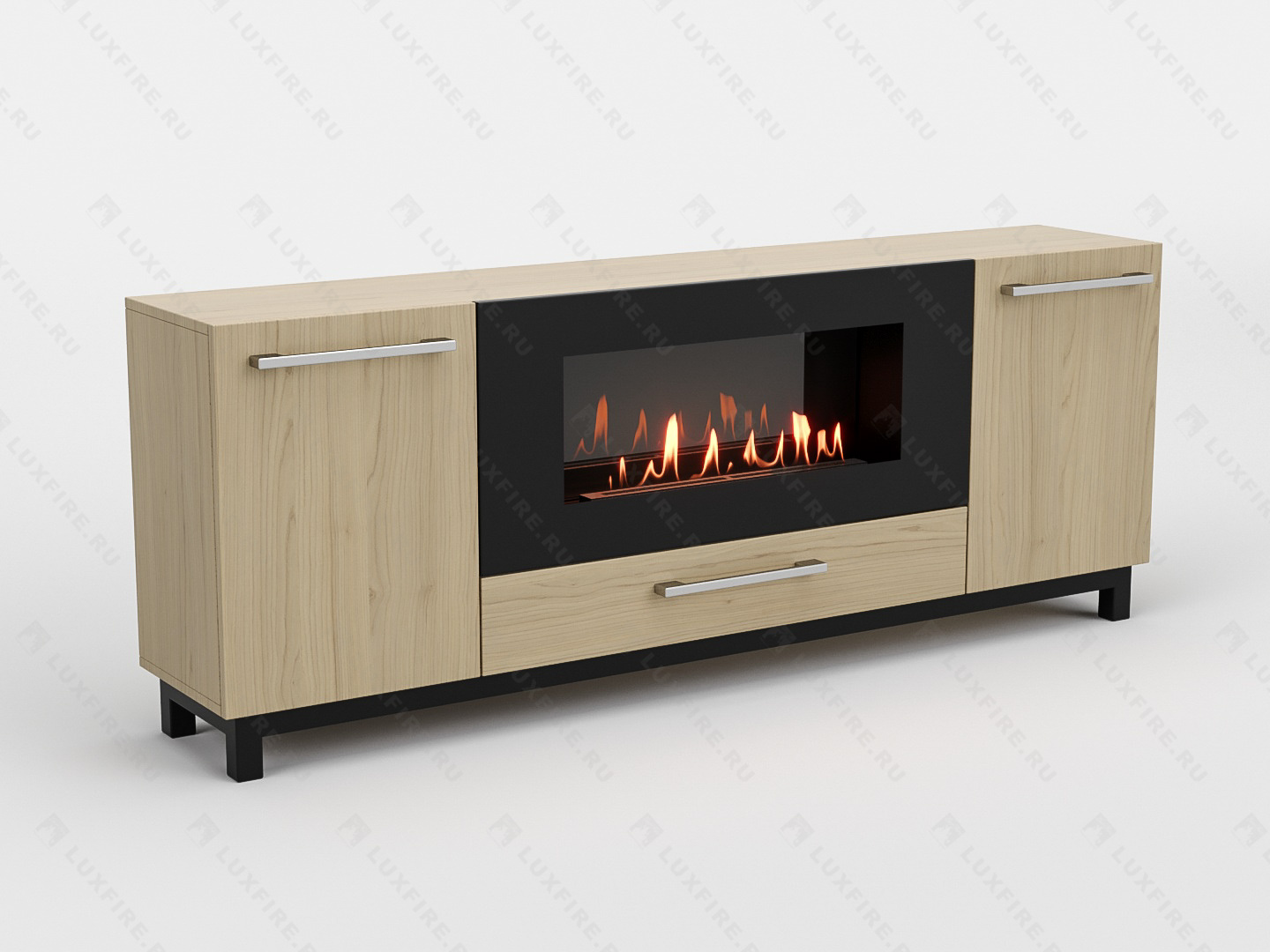 Тумба ТВ Lux Fire "Амур" напольная 1700 матовая, светлый дуб с биокамином 900 по цене 96 124 руб.