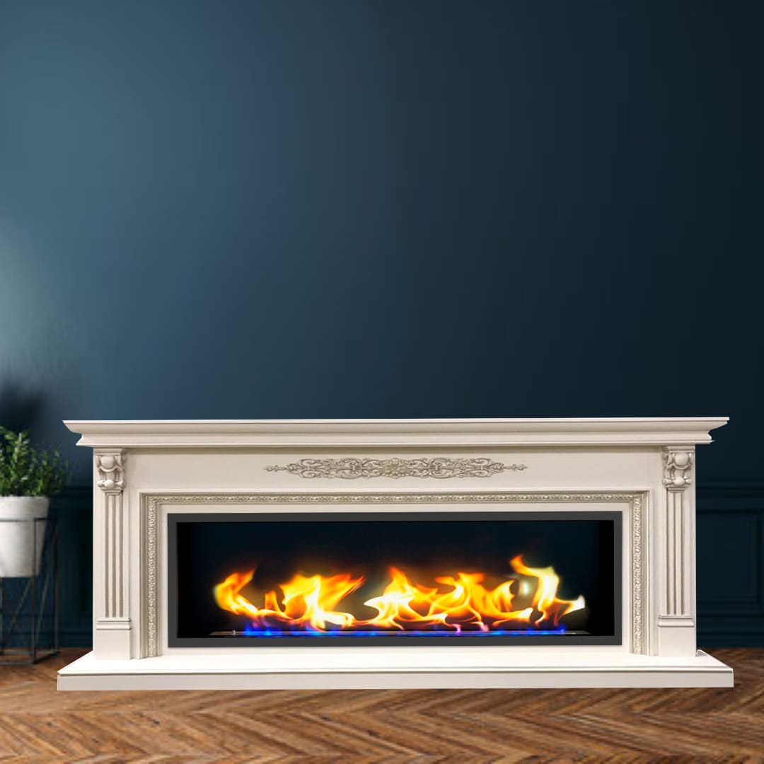 Биокамин в линейном портале "Русский огонь" Джоконда с защитным и декоративным стеклом по цене 111 450 руб.